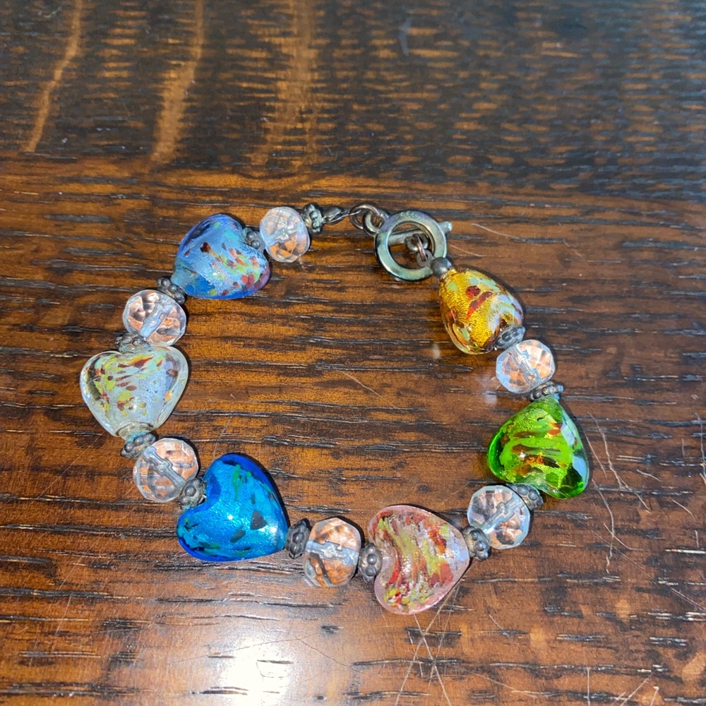 Colorful Heart Charm Bracelet